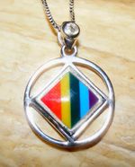 NA Rainbow Symbol Pendant-Moonstone