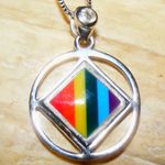 NA Rainbow Symbol Pendant-Moonstone