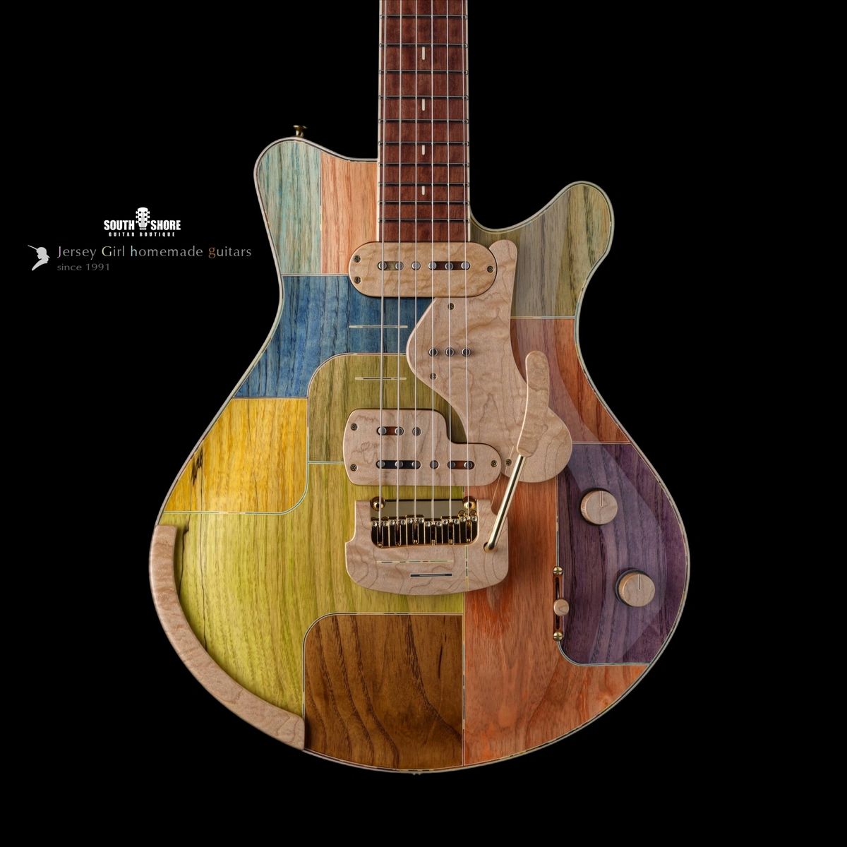 Jersey Girl Homemade Guitars Coota-Coneysides 2022 Multi Colored Inlaid  Top, NEW (Authorized Dealer)