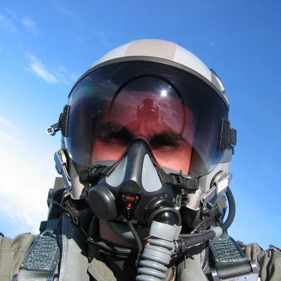 Capt. Segal flying in the back seat of an F-15D returning to Okinawa from an exercise in Guam.