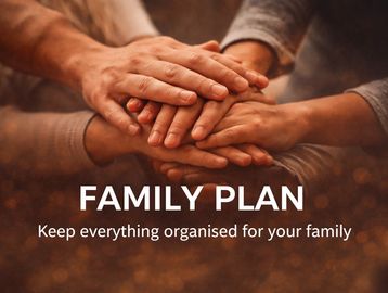 Hands stacked together symbolizing organized future security and share family message access. 