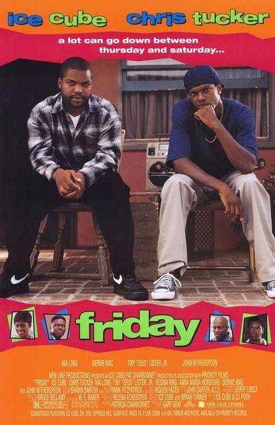 Friday: Ice Cube and Chris Tucker in a humorous pose on the movie poster