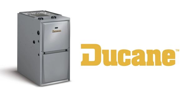 Ducane heating furnace unit with logo on white background.
