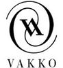 Vakko logo with stylized 'V' and 'A' in black and white.