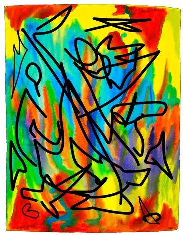 Illustration done with Apple Pencil over digitized watercolor painting on paper. Executed and merged