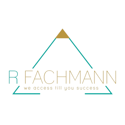 Logo with the text 'RFACHMANN' and slogan 'we access till you success'.