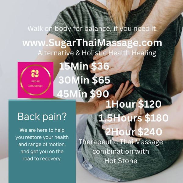 SUGAR Thai Massage 
3475 Broadway St. 
American Canyon 
CA 94503