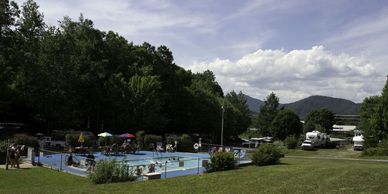 Flaming Arrow Campground 
swimming pool
ping pong
Smoky Mountains
Cherokee
camping