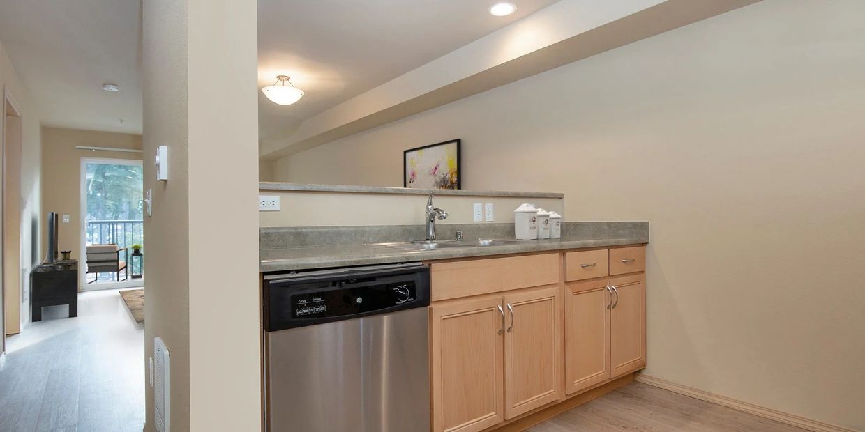 Apartment kitchen ready for move in.