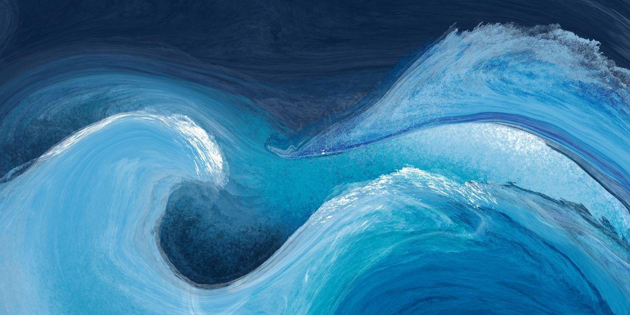 Waves collide and fit together, the way holistic therapy and trauma therapy help clients in Ohio.