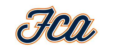 Stylized FCA logo in dark blue with white and orange outlines.