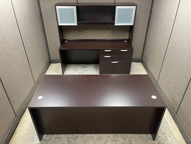 Pre-Owned Desk, credenza, hutch, combo file
