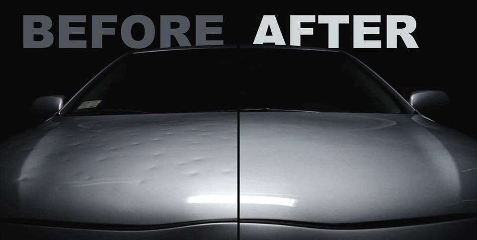 Car damaged by hail in Scottsdale repaired restored.