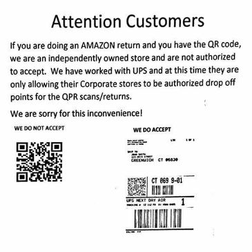 We cannot use scan codes here as we are not a UPS store.  We cannot accept Spectrum returns without 