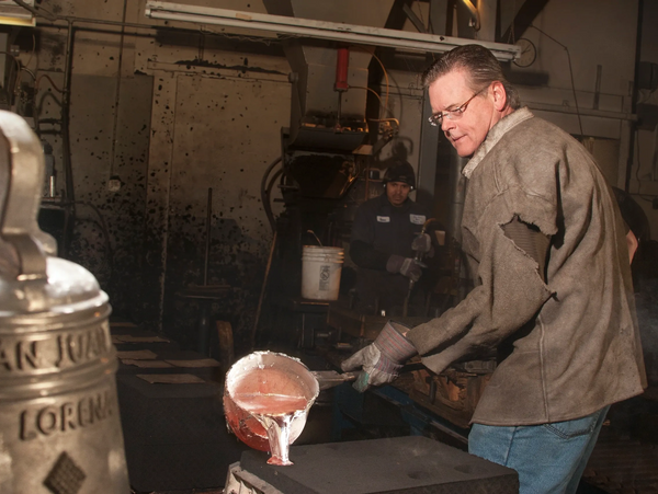 A man using hot lava for fixing something