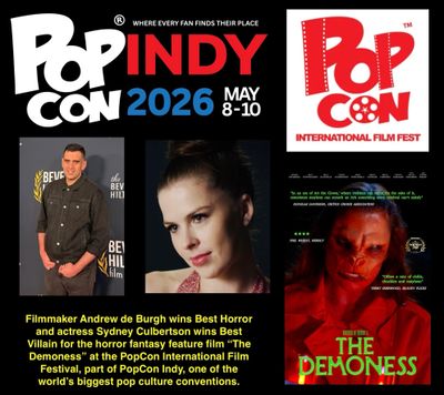 PopCon Indy 2026 film fest featuring horror stars and "The Demoness" movie.