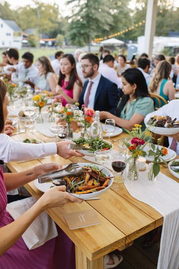 Wedding Guests seated at wedding at Old Mill Guest House