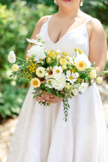 White, yellow and green bouquet