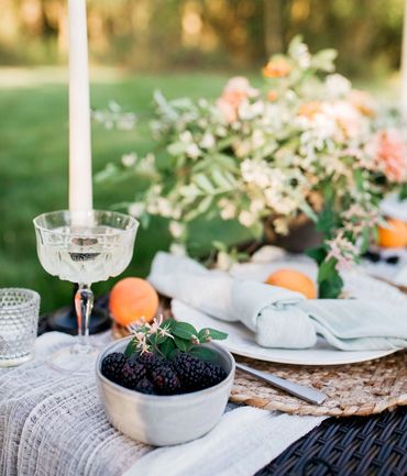Peach and white spring centerpiece wedding 