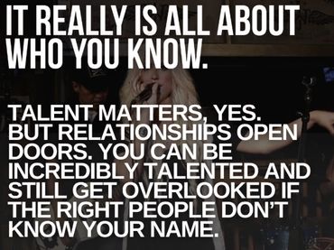 Text highlighting the importance of relationships alongside talent.