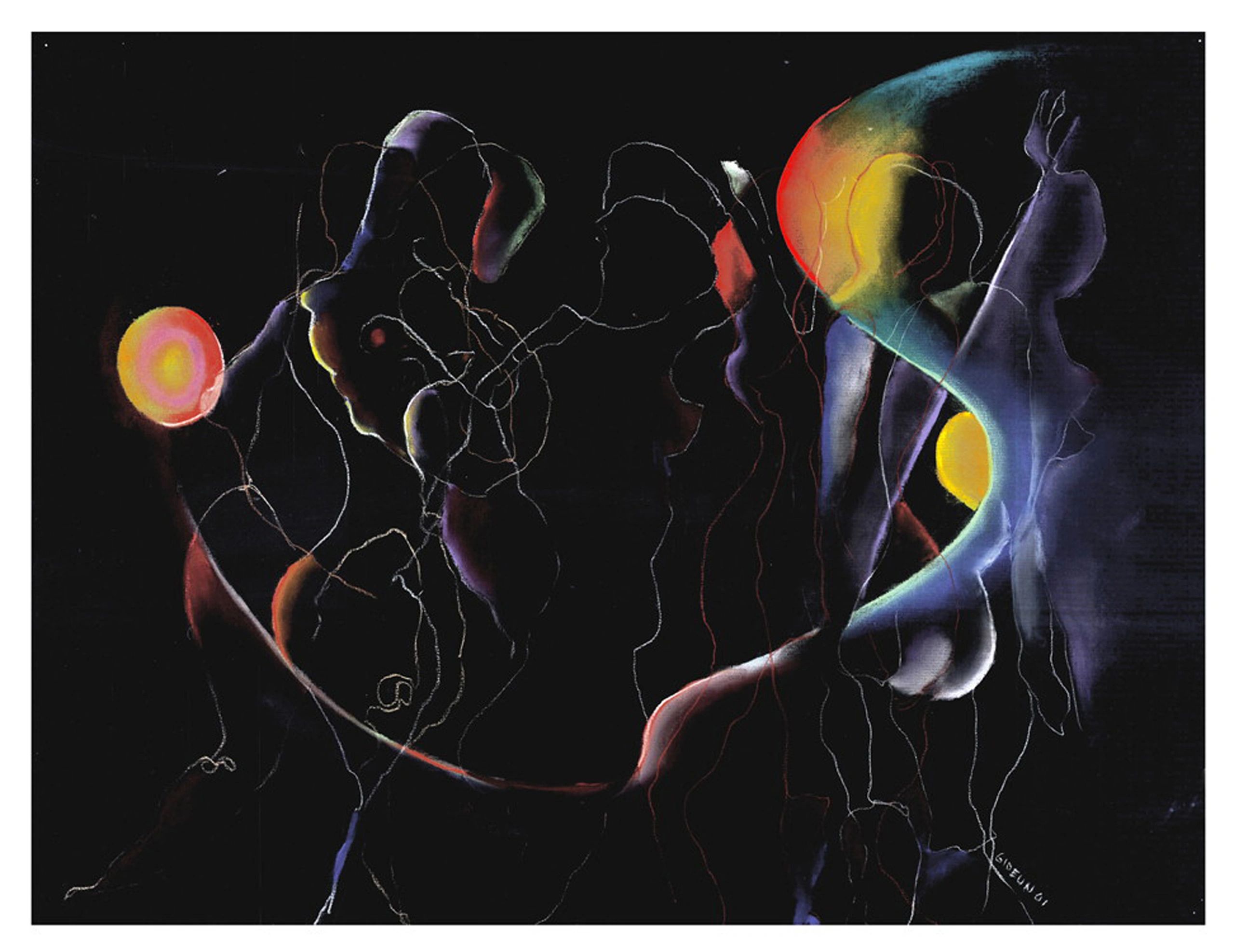 Day and Night — 18×24, Charcoal & Pastel on Paper by Gideon Artist