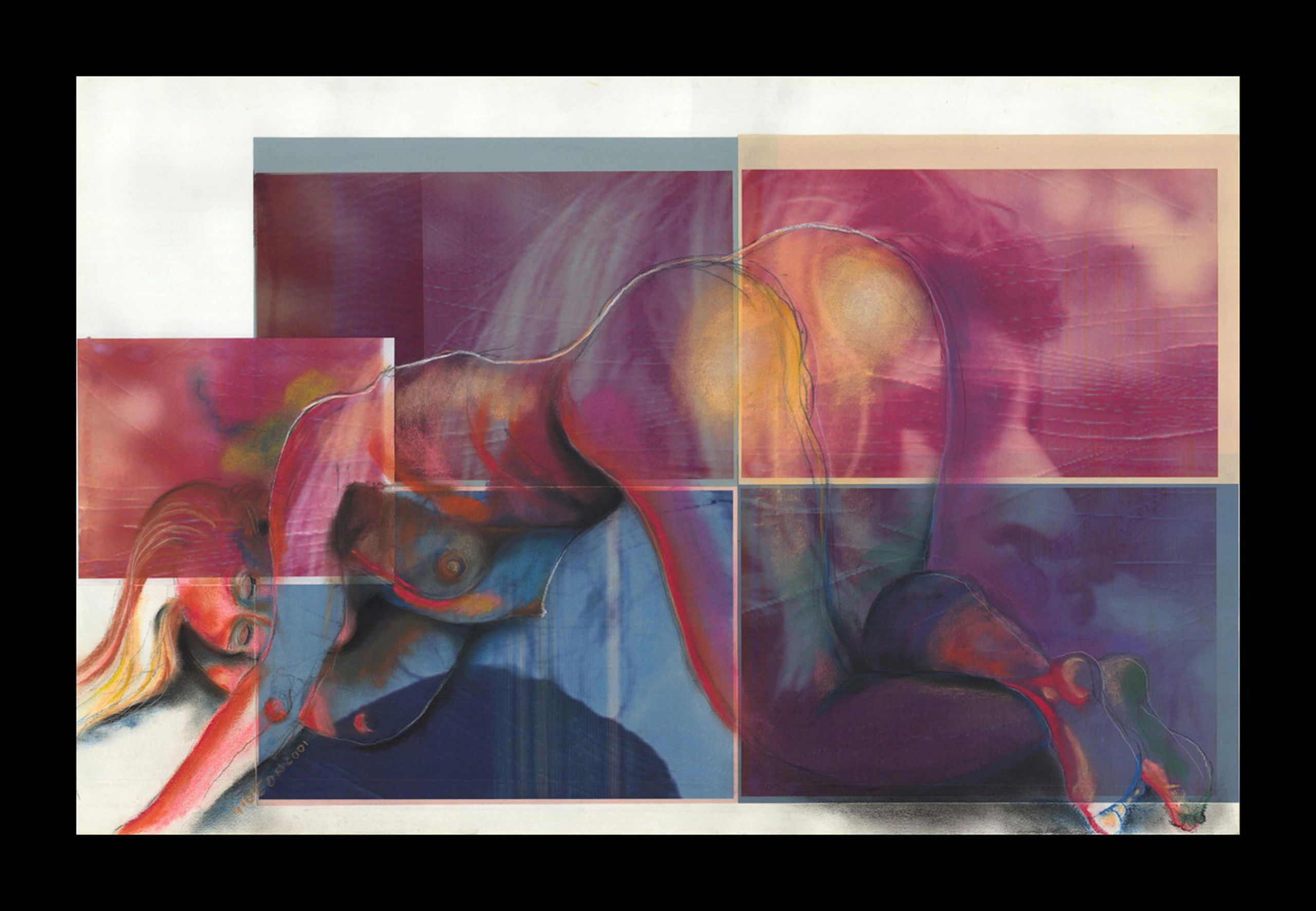 What's on the Artist's Mind II — 27×40, Charcoal & Pastel on Paper by Gideon Artist