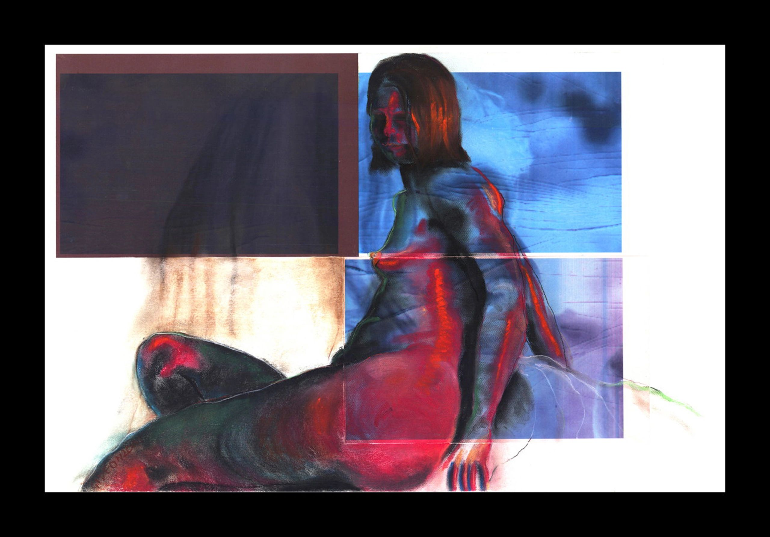 What's on the Artist's Mind IV — 27×40, Charcoal & Pastel on Paper by Gideon Artist