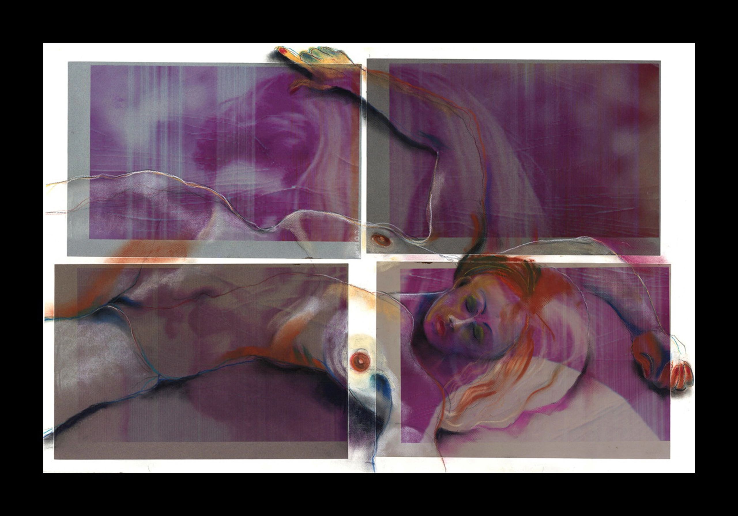 What's on the Artist's Mind III — 27×40, Charcoal & Pastel on Paper by Gideon Artist