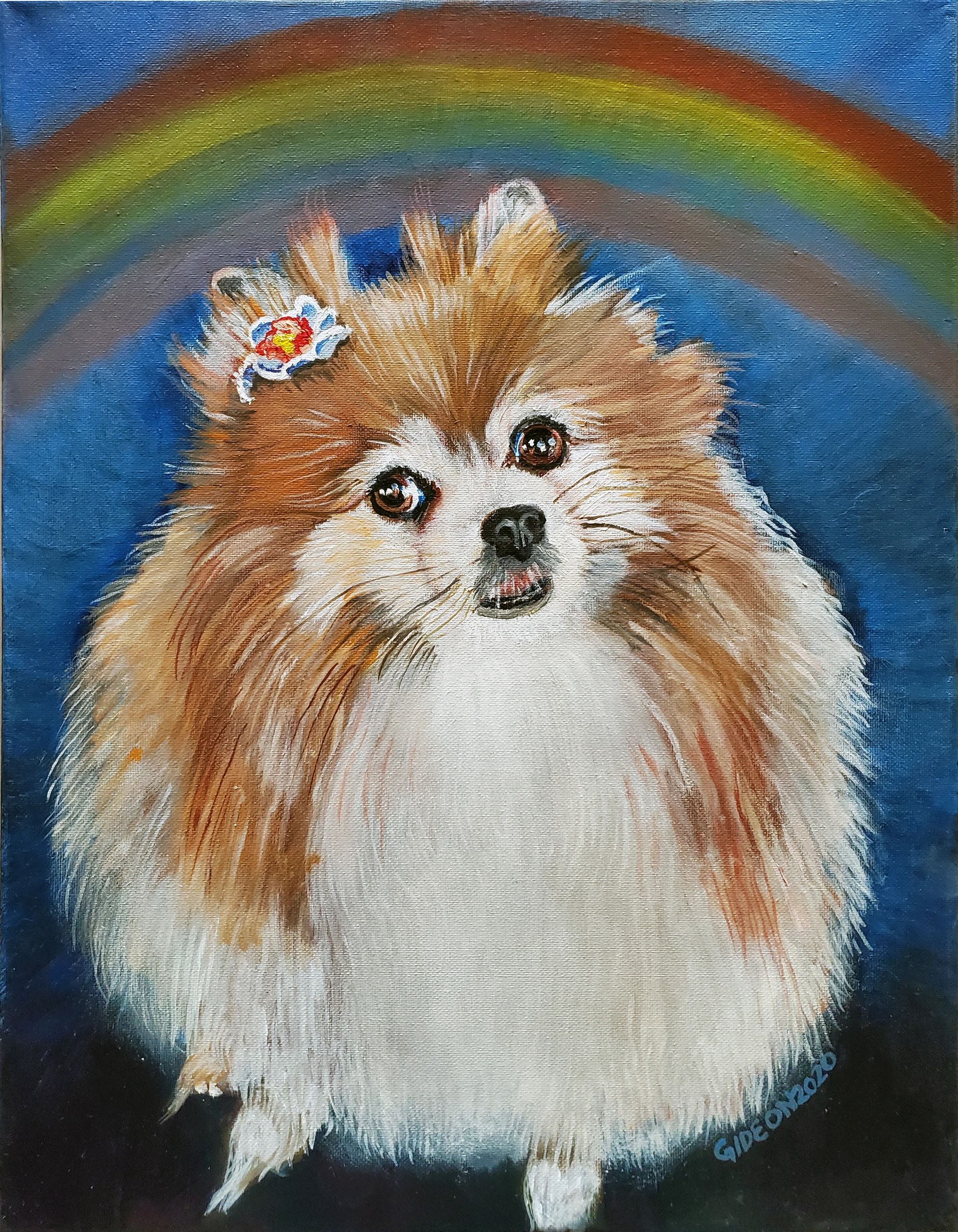 Rainbow — 18×14, Oil on Canvas, 2020 by Gideon Artist