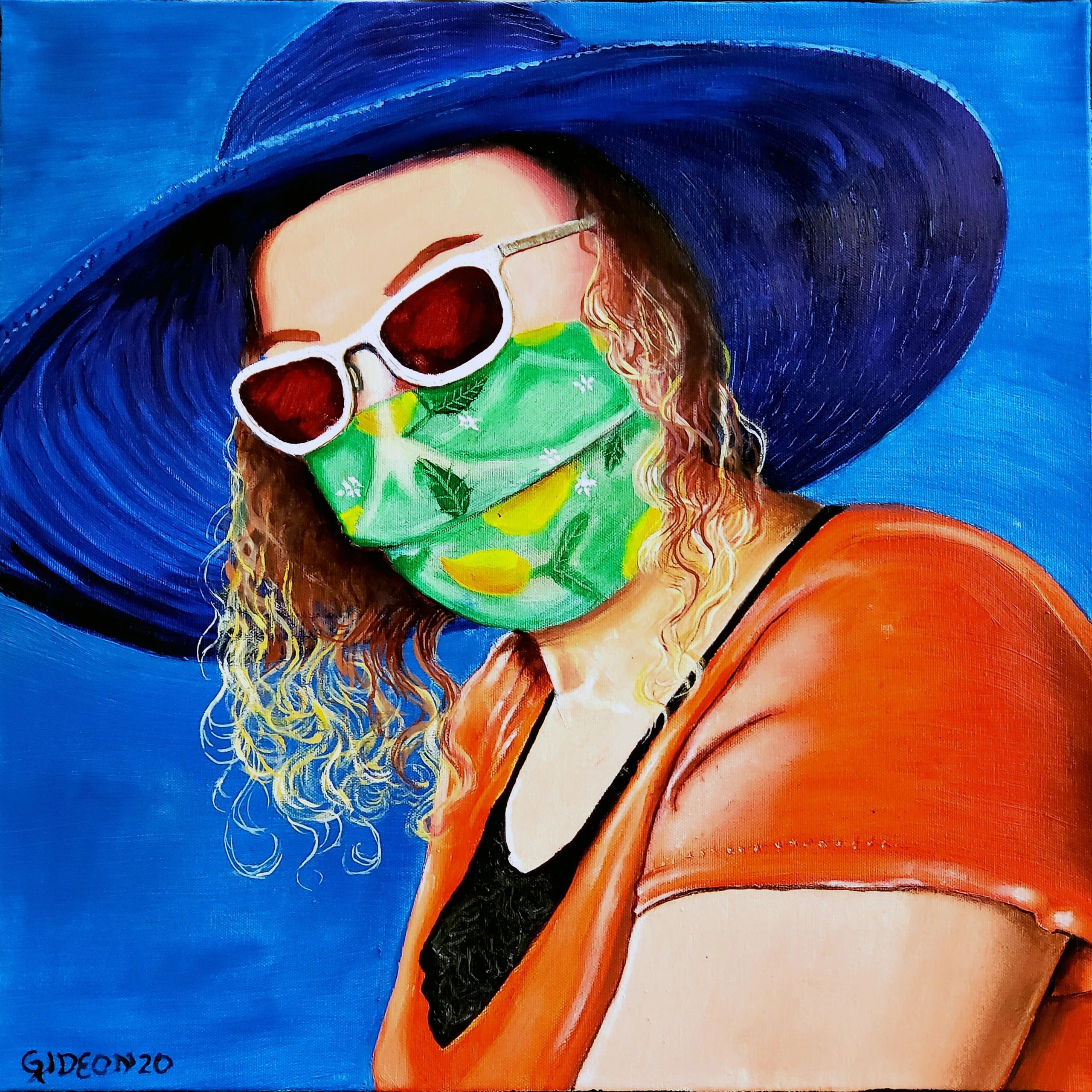 C-19 a — 20×20, Oil on Canvas, 2020 by Gideon Artist