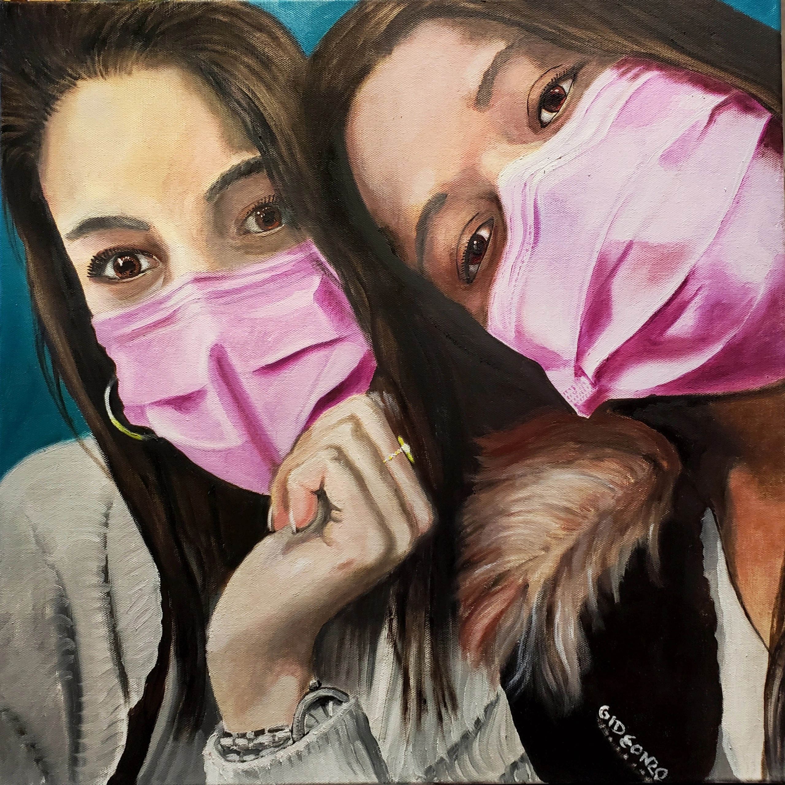 C-19 c — 20×20, Oil on Canvas, 2020 by Gideon Artist