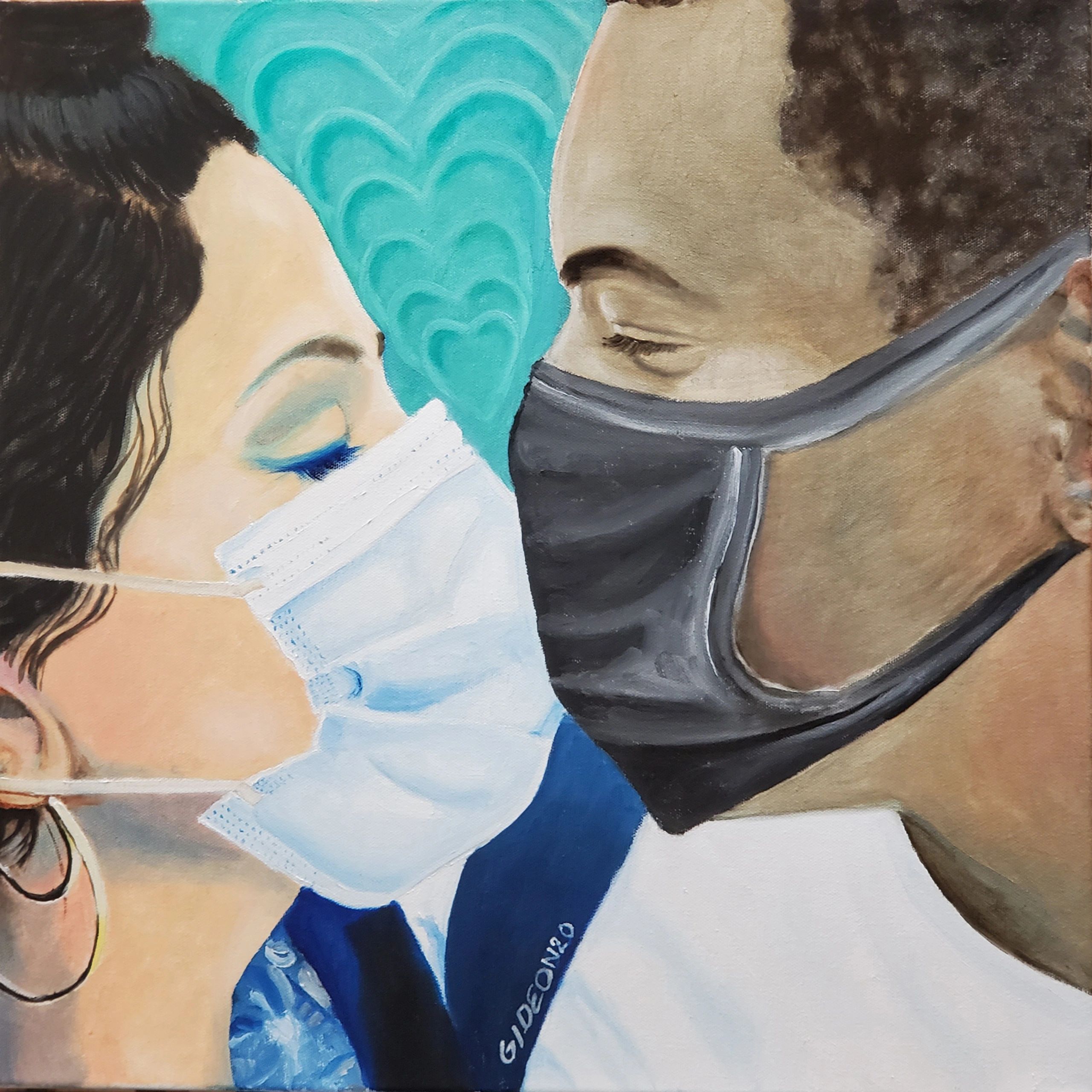 C-19 d — 20×20, Oil on Canvas, 2020 by Gideon Artist