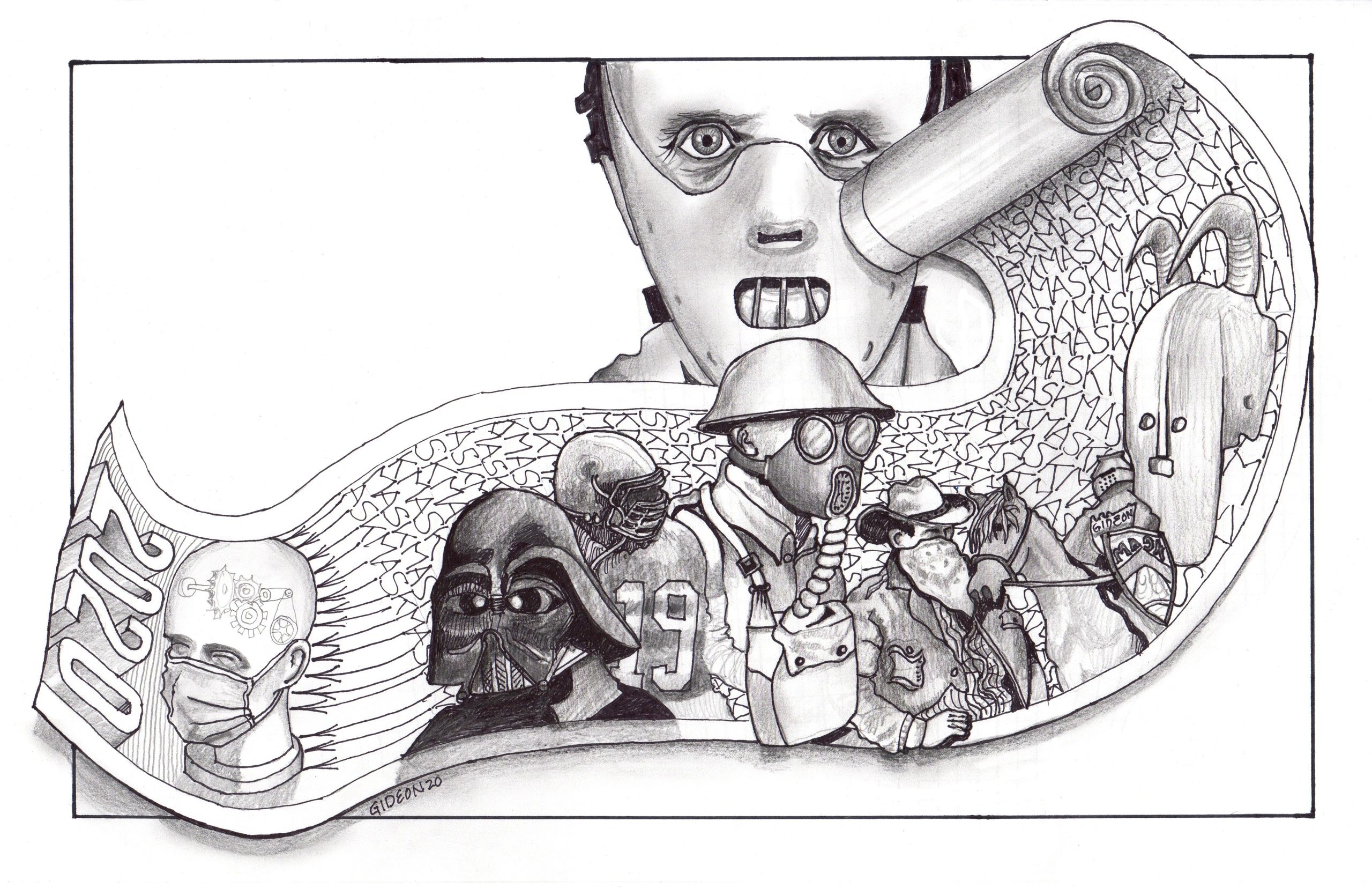 Maskarade — The Maskroll — Mixed Media, 2020 by Gideon Artist