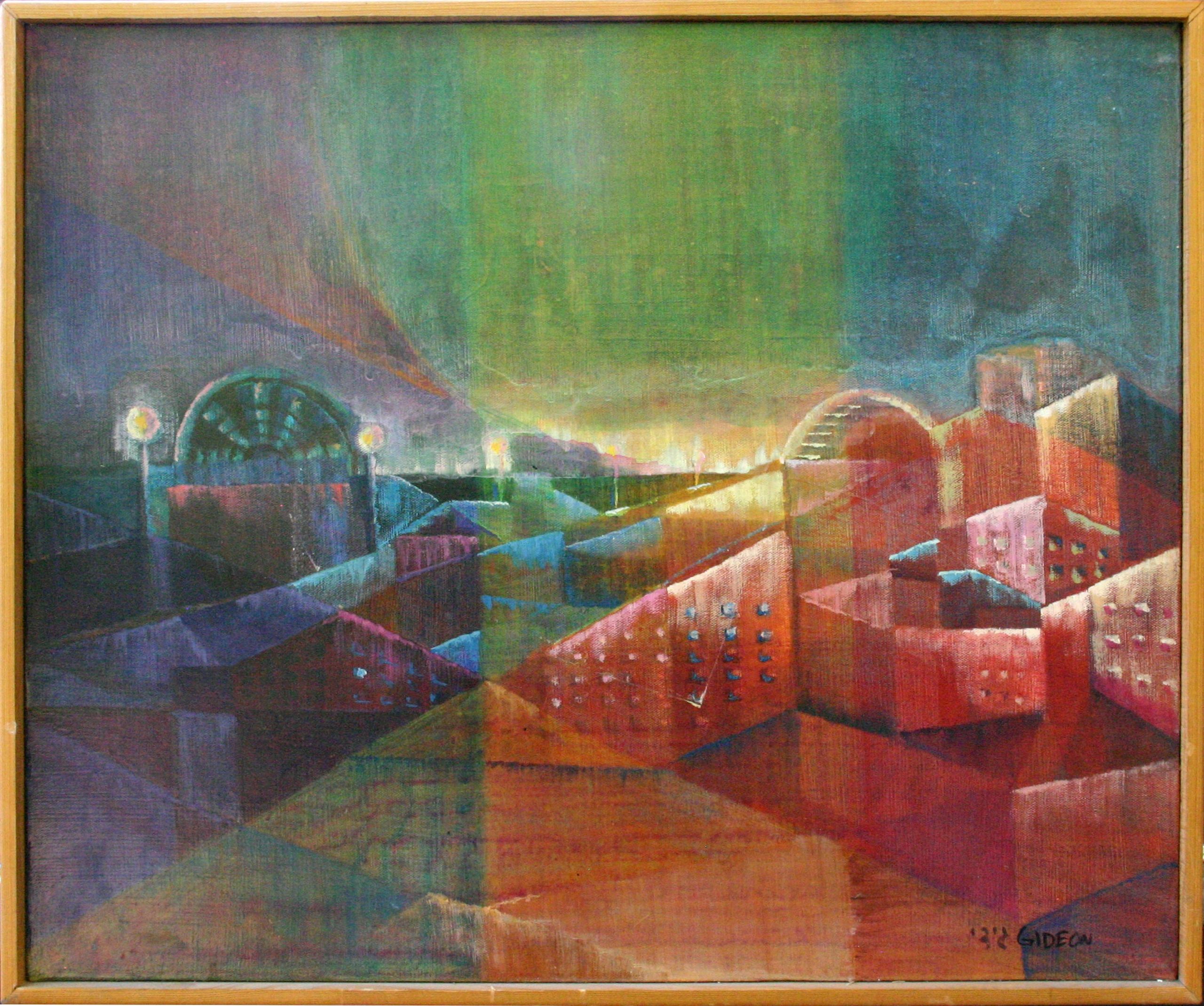 Jerusalem — 20×24, Acrylic on Canvas, 1986 by Gideon Artist