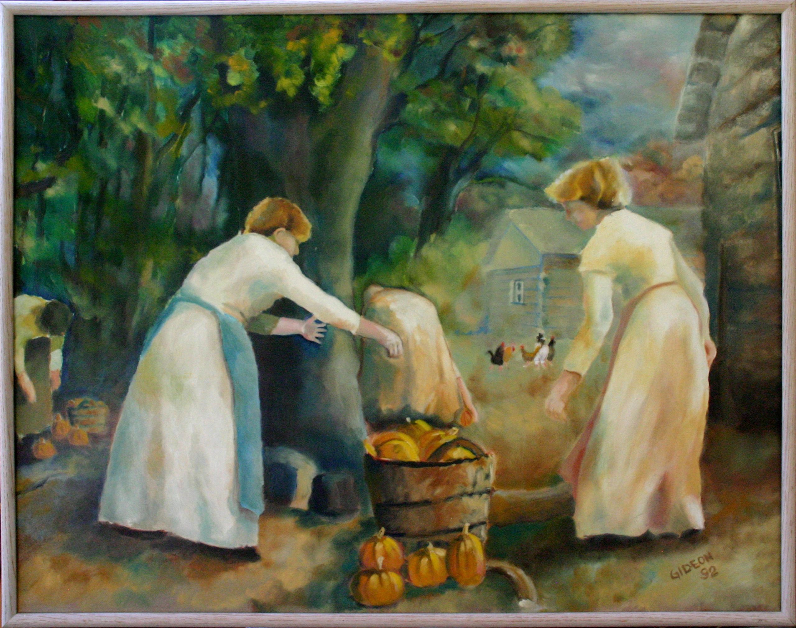 Midwestern Farming — 35×45, Oil on Canvas, 1992 by Gideon Artist