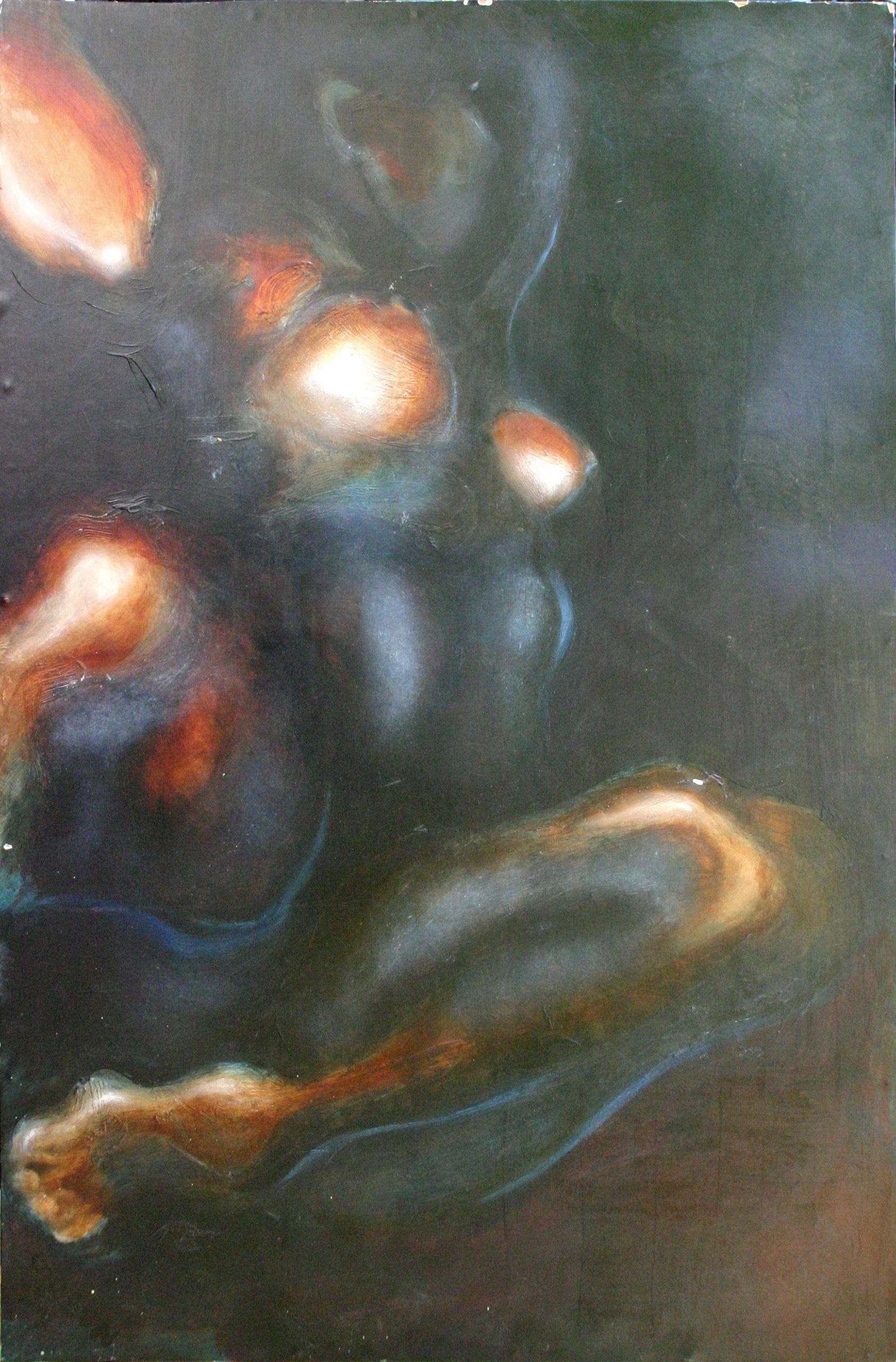 Sitting Nude V — 35×23, Oil on Paper & Board, 1994 by Gideon Artist