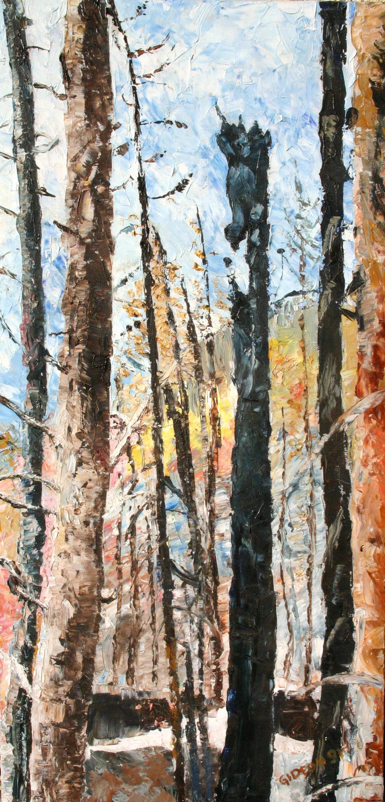 Yellowstone Park — 24×11, Oil on Canvas, 1991 by Gideon Artist
