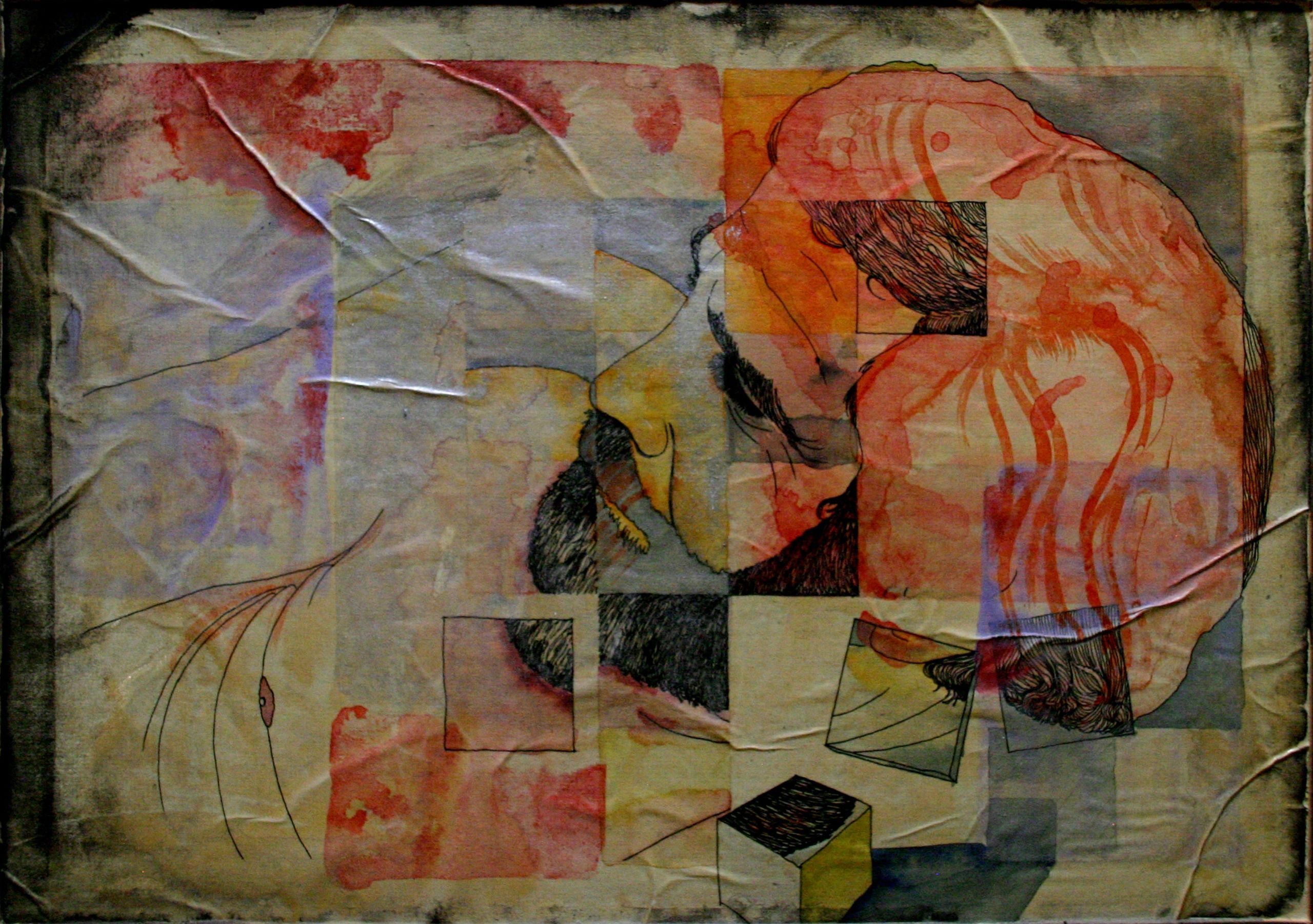 Self Portrait #200 — 14×20, Ink on Paper by Gideon Artist
