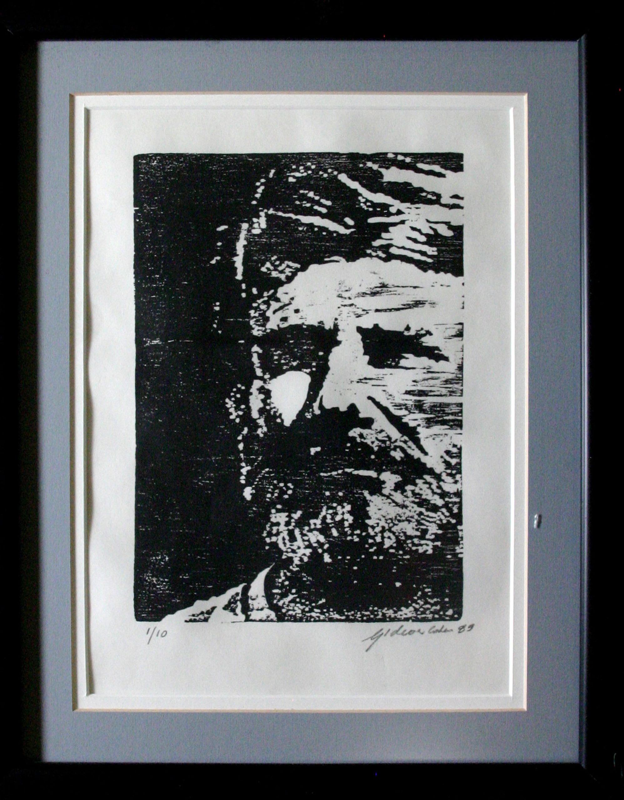 Self Portrait #300 — 11×8, Woodcut Print by Gideon Artist
