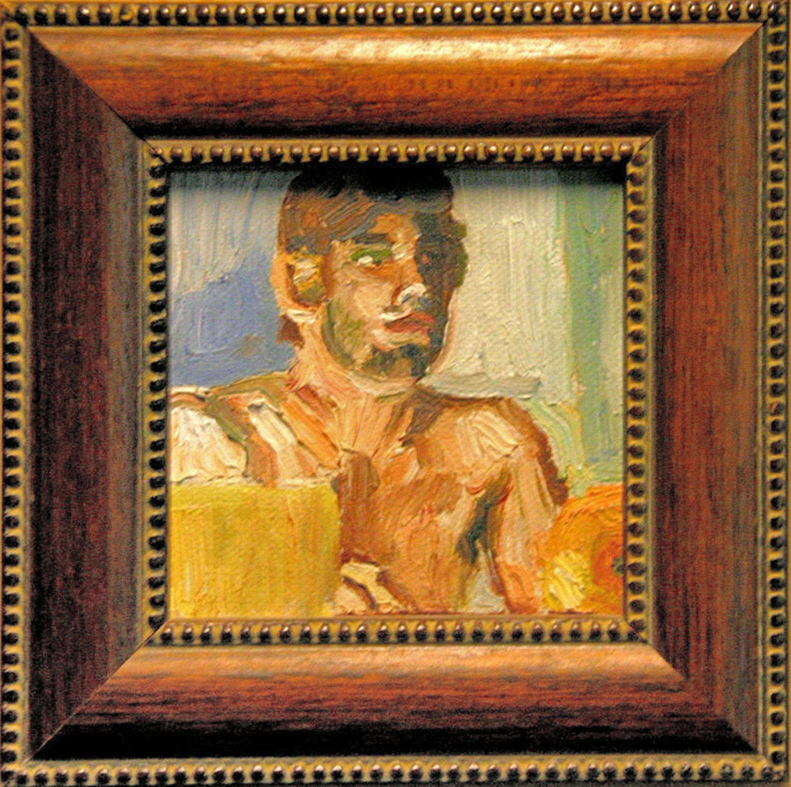 Self Portrait — 2.5×2.5, Oil on Canvas by Gideon Artist