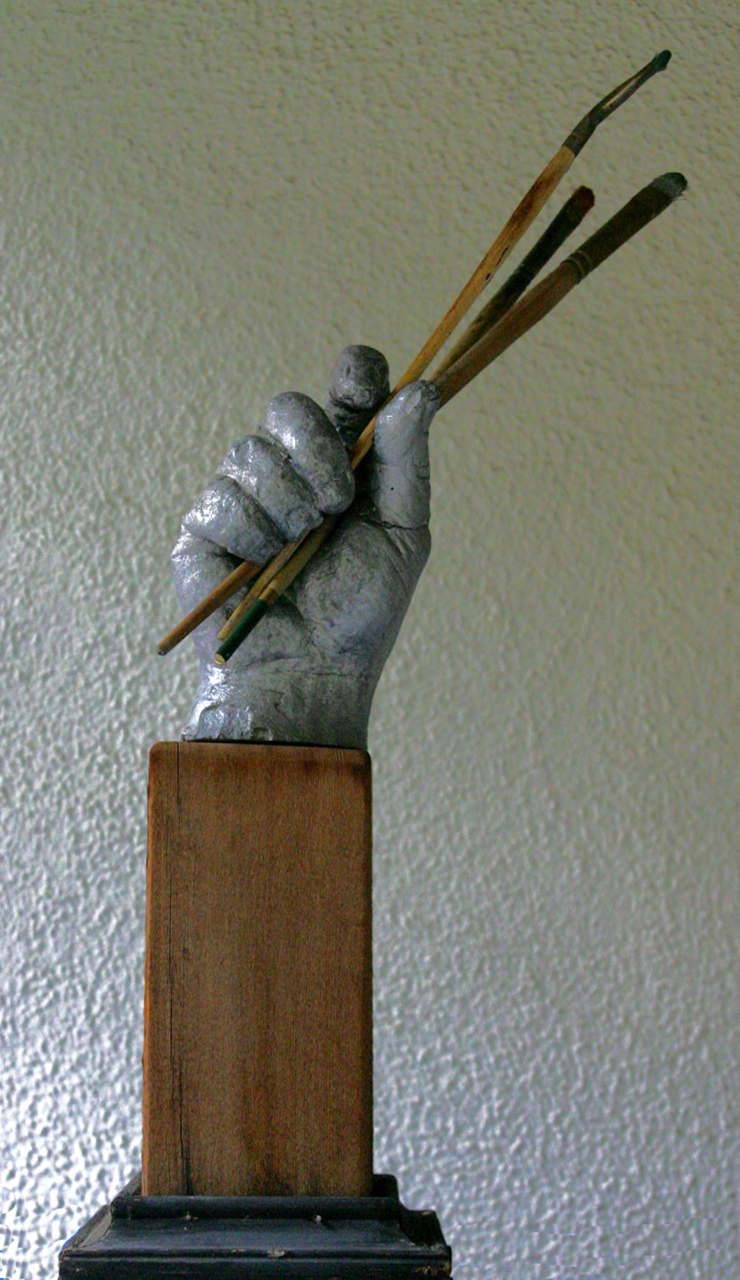 Hand With Paint Brushes — 17×6×6, Sculpture by Gideon Artist