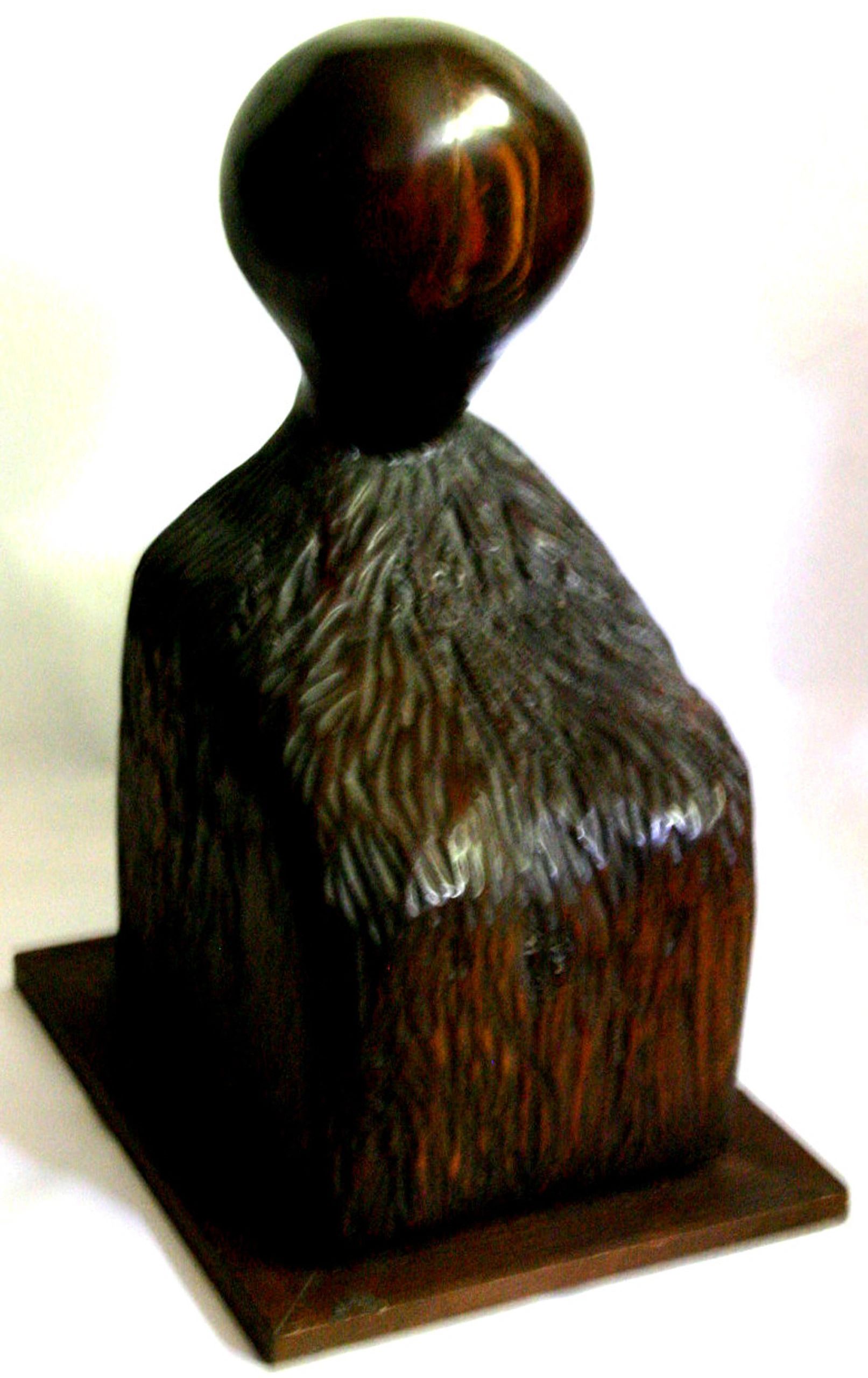 Bold Head — 18×9×10, Laminated Wood on Wood by Gideon Artist