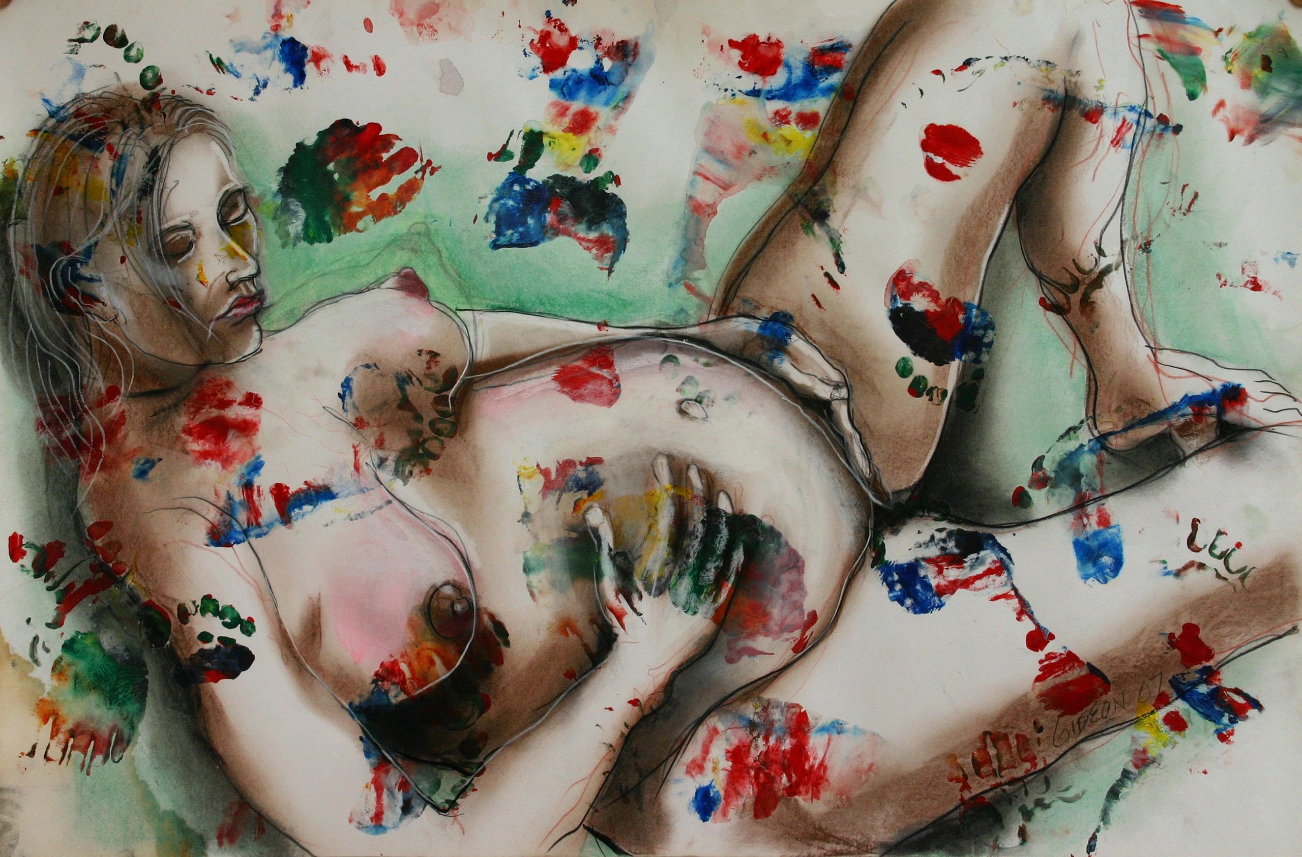 Holistic Gestation II — 23×35, Acrylic & Pastel by Gideon Artist