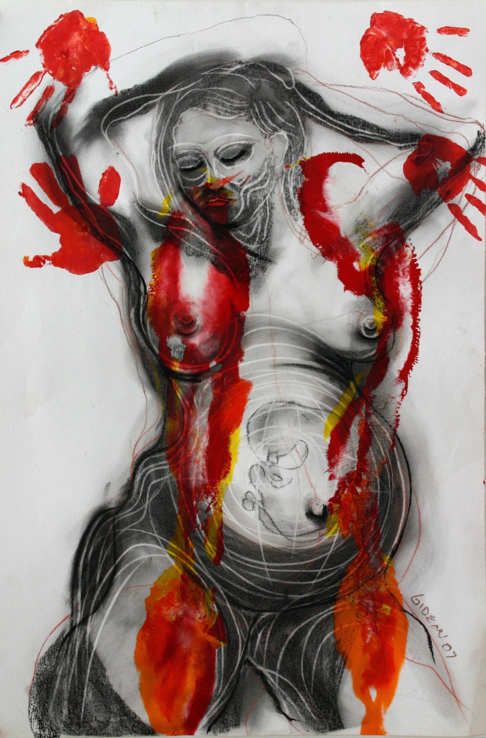 Holistic Gestation III — 40×26, Acrylic & Pastel by Gideon Artist