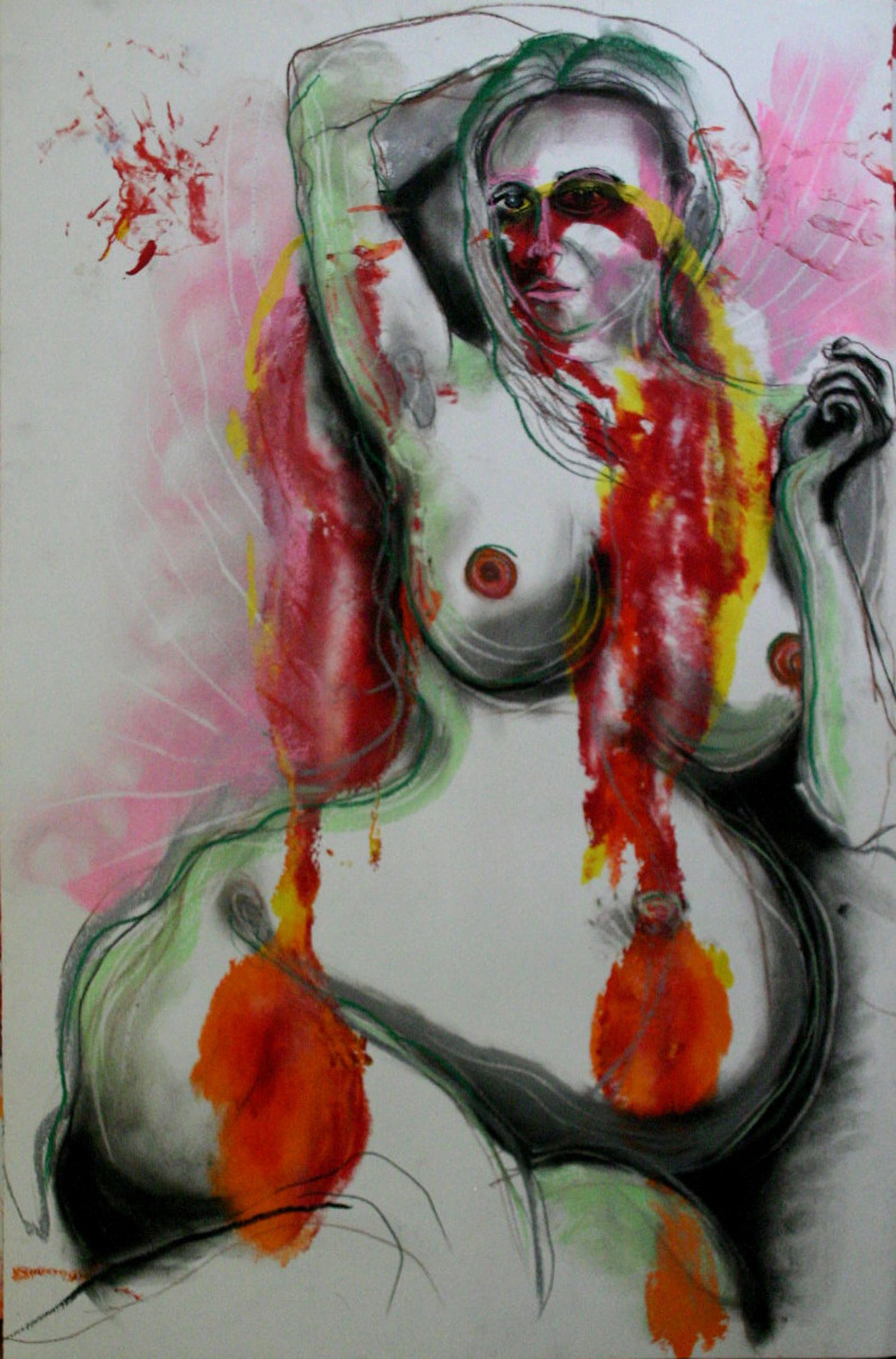 Holistic Gestation IV — 40×26, Acrylic & Pastel by Gideon Artist