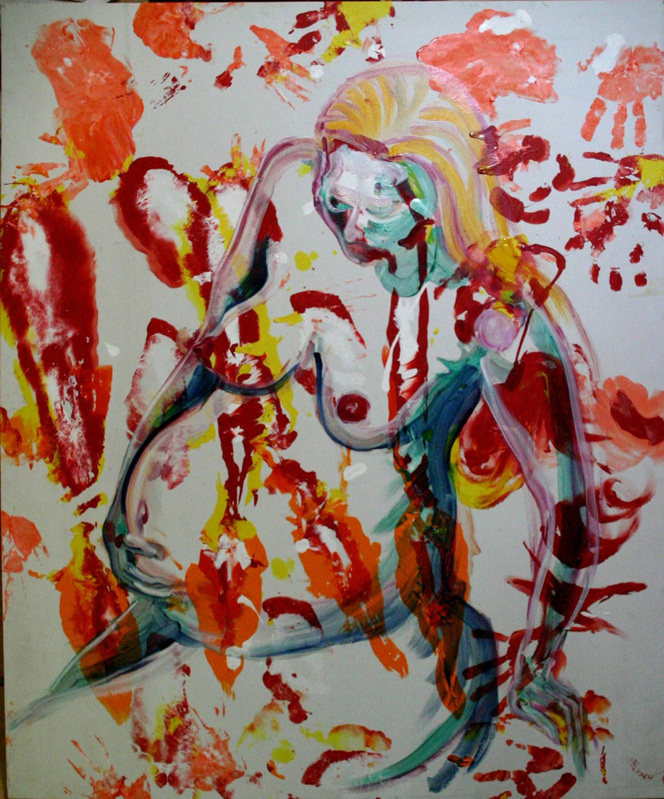 Holistic Gestation V — 48×40, Acrylic & Oil by Gideon Artist