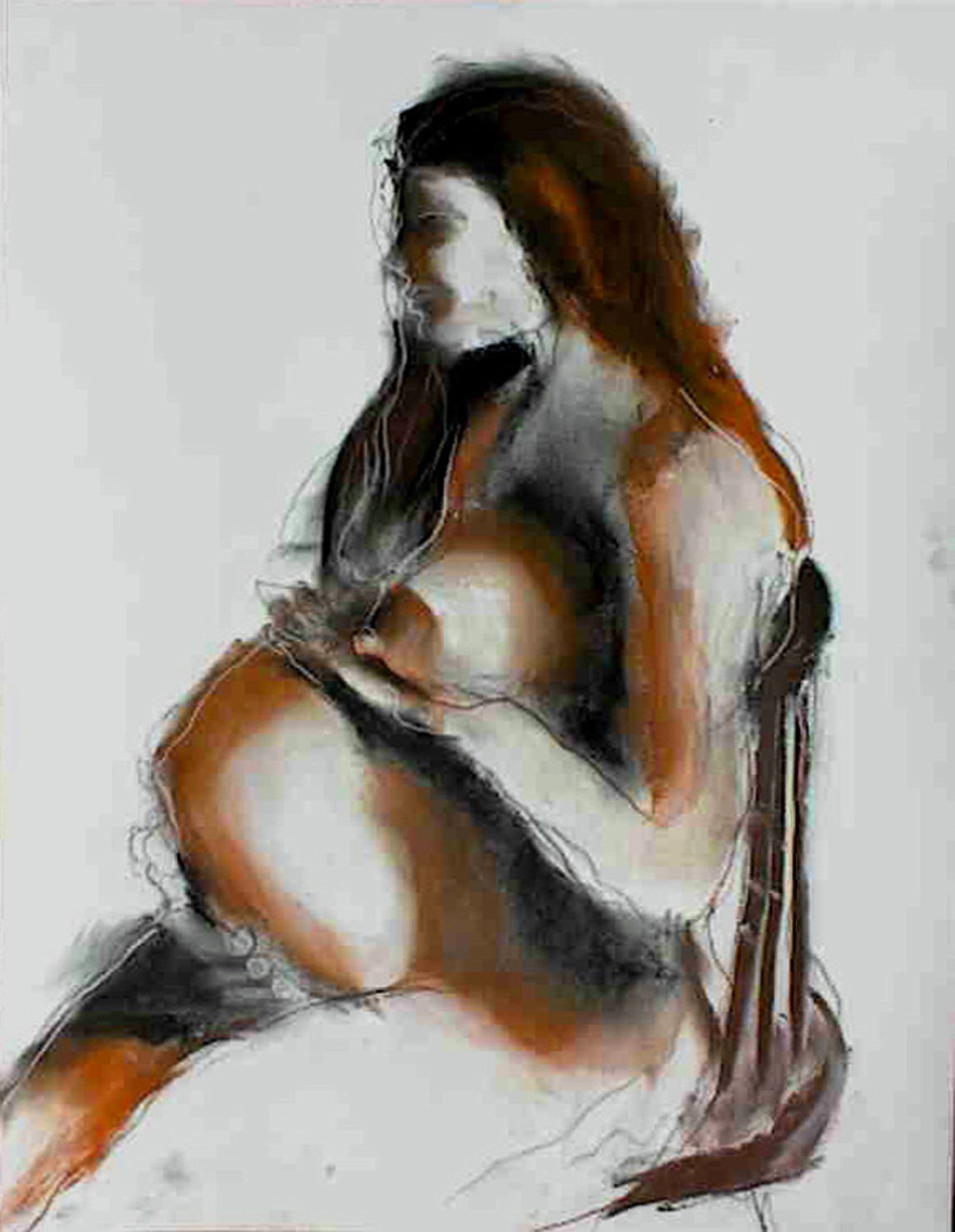 Jen's Moment — Pastel on Paper, 2001 by Gideon Artist