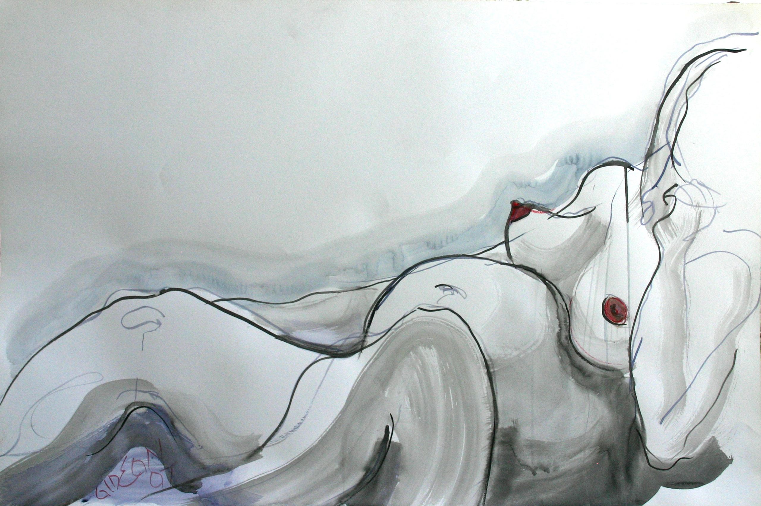 The 10th Month I — 26.5×40, Ink & Ink Wash by Gideon Artist