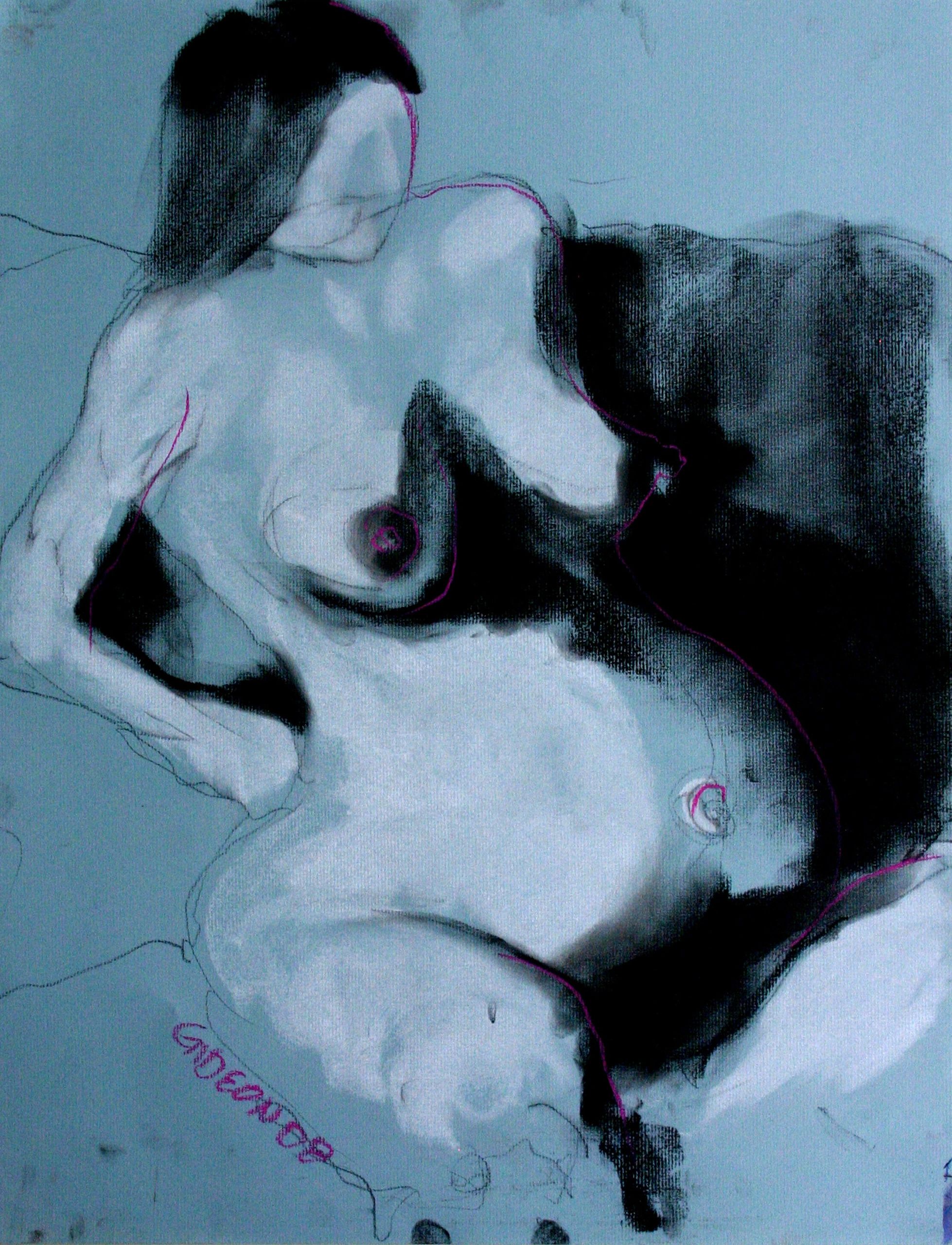 Pregnant Woman 1 — 24×18, Charcoal & Pastel by Gideon Artist