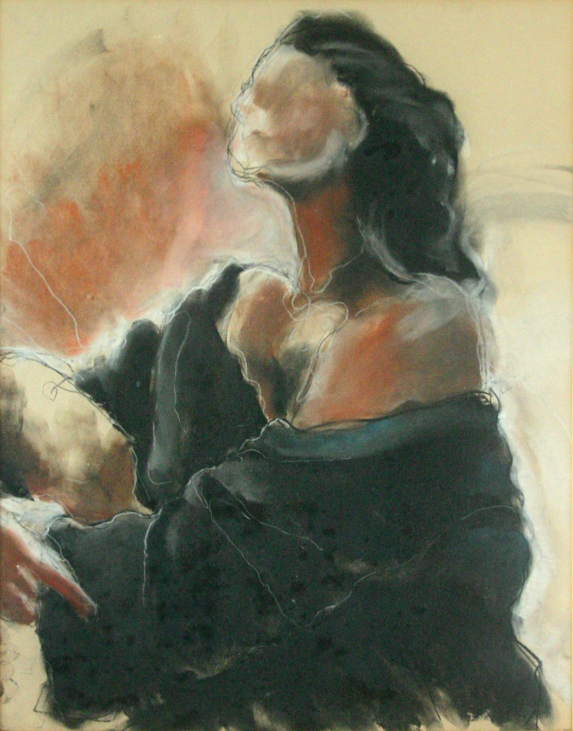 Seated Woman — Pastel on Paper, 1992 by Gideon Artist